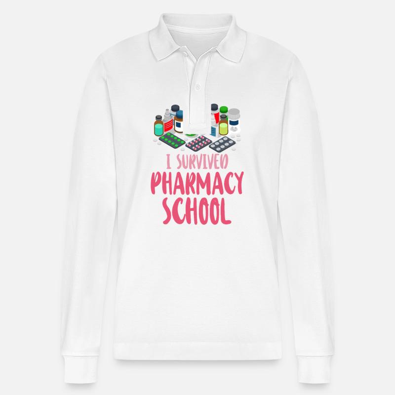 Pharmacy Tech Technician - Stanley/Stella Unisex Bio-Langarm-Poloshirt Prepster - Weiß