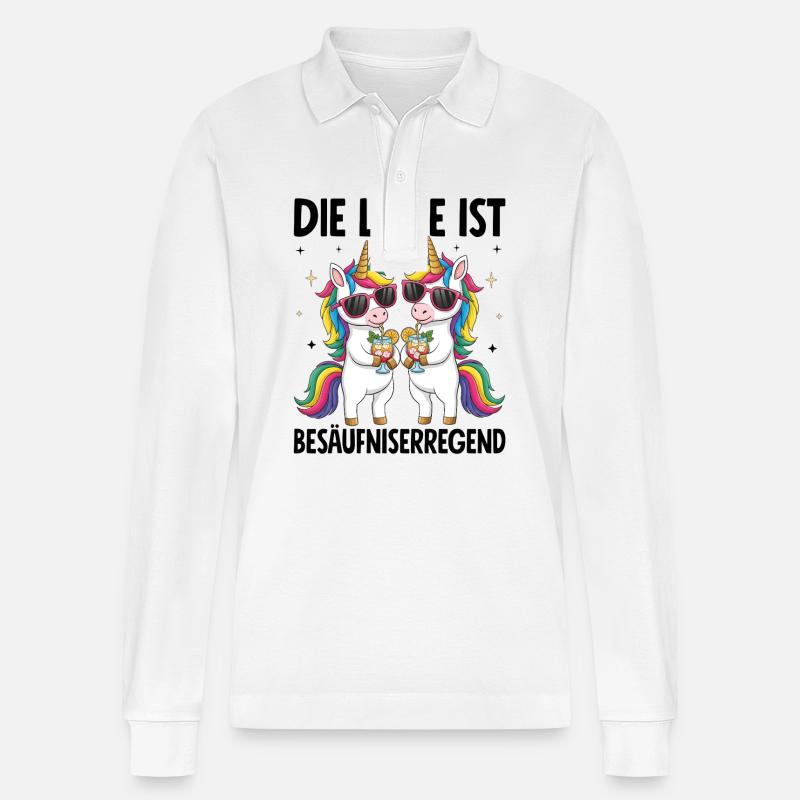 Die Lage Ist Besäufniserregend - Stanley/Stella Unisex Bio-Langarm-Poloshirt Prepster - Weiß