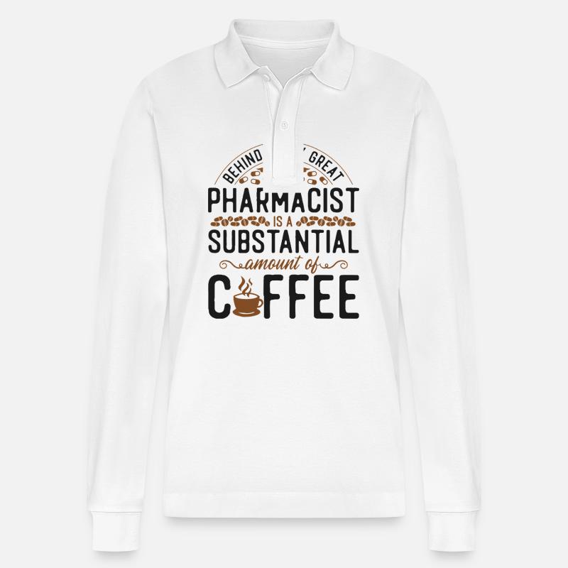 Pharmacy Tech Technician - Stanley/Stella Unisex Bio-Langarm-Poloshirt Prepster - Weiß