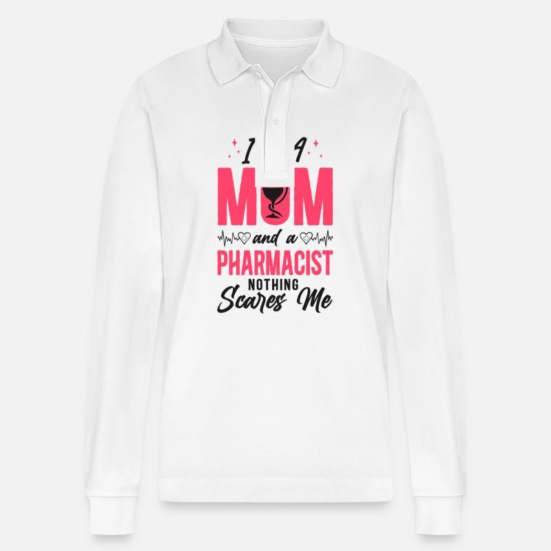Pharmacy Tech Technician - Stanley/Stella Organic Unisex Long-Sleeved Polo Shirt Prepster - white