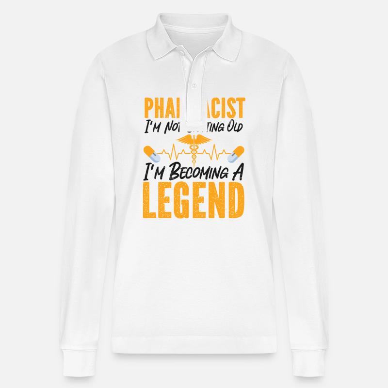Pharmacy Tech Technician - Stanley/Stella Unisex Bio-Langarm-Poloshirt Prepster - Weiß