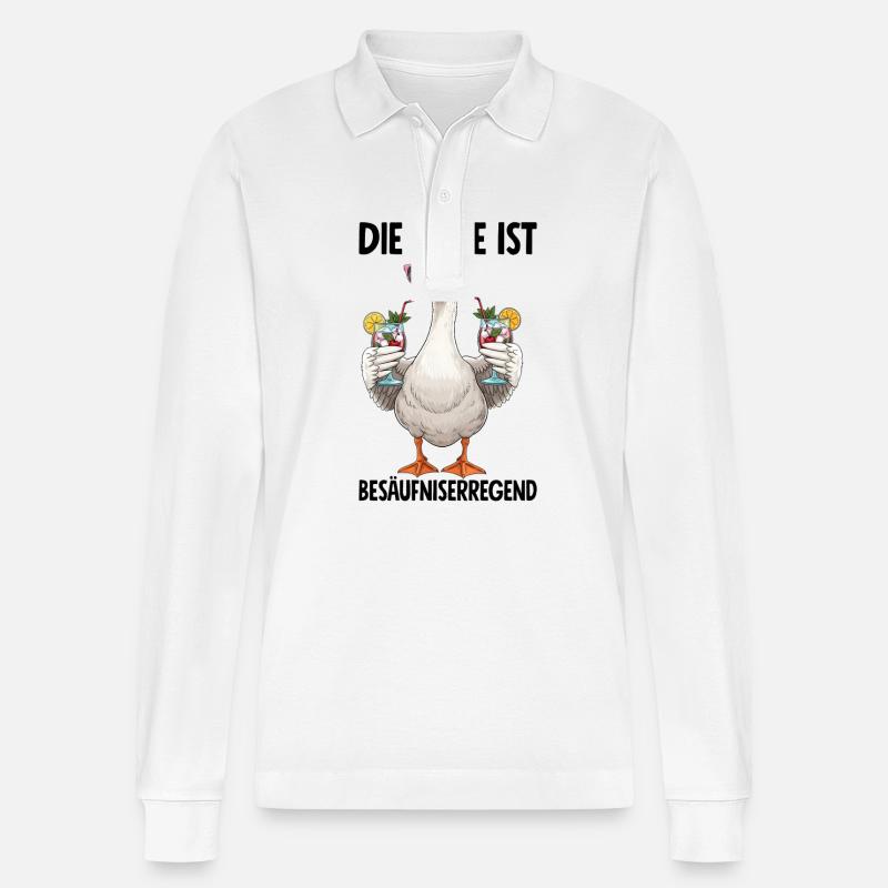 Die Lage Ist Besäufniserregend - Stanley/Stella Unisex Bio-Langarm-Poloshirt Prepster - Weiß