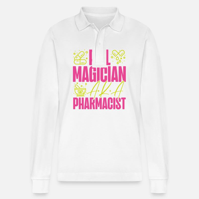 Pharmacy Tech Technician - Stanley/Stella Unisex Bio-Langarm-Poloshirt Prepster - Weiß