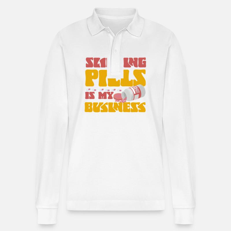 Pharmacy Tech Technician - Stanley/Stella Unisex Bio-Langarm-Poloshirt Prepster - Weiß