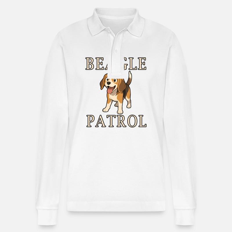 Beagle Patrol - Stanley/Stella Unisex Bio-Langarm-Poloshirt Prepster - Weiß