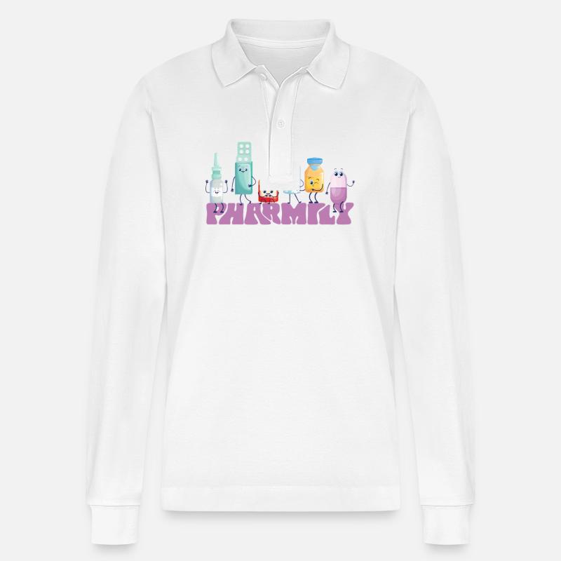 Pharmacy Tech Technician - Stanley/Stella Unisex Bio-Langarm-Poloshirt Prepster - Weiß