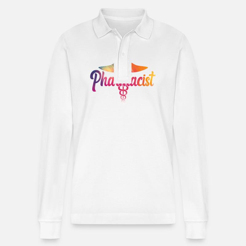 Pharmacy Tech Technician - Stanley/Stella Unisex Bio-Langarm-Poloshirt Prepster - Weiß