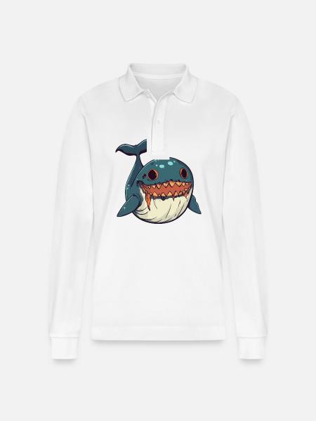 Wal Halloween Zombie - Stanley/Stella Unisex Bio-Langarm-Poloshirt Prepster - Weiß