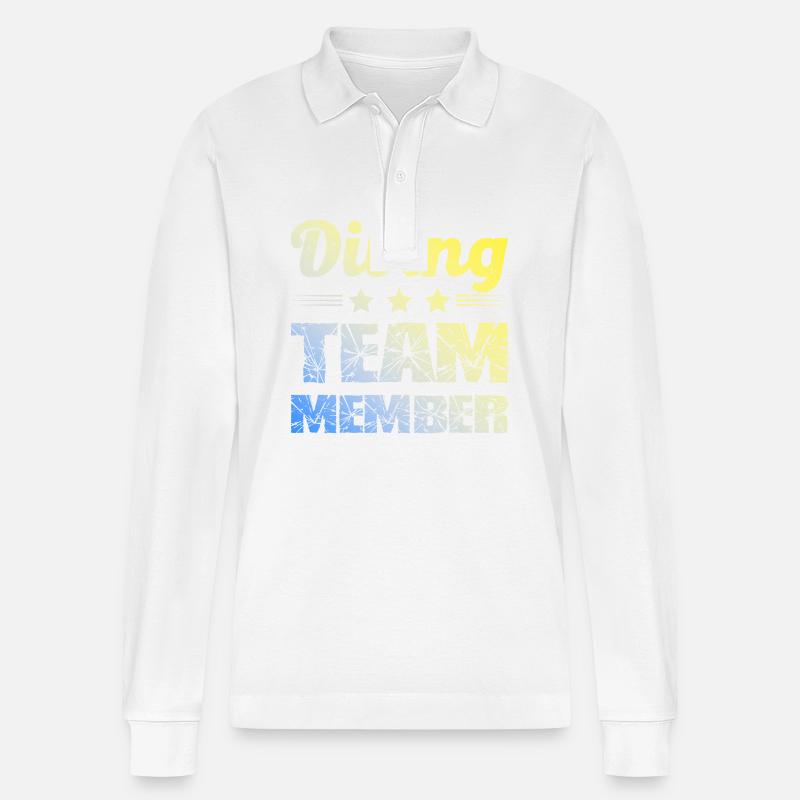 Diving Team - Stanley/Stella Unisex Bio-Langarm-Poloshirt Prepster - Weiß