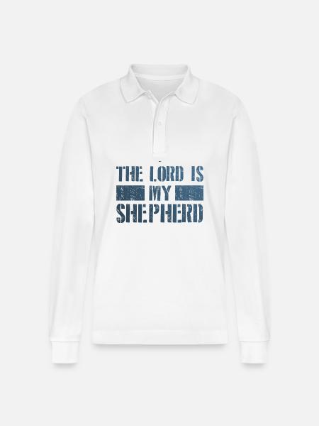 Jesus My Shepherd Christian Faith - Stanley/Stella Organic Unisex Long-Sleeved Polo Shirt Prepster - white