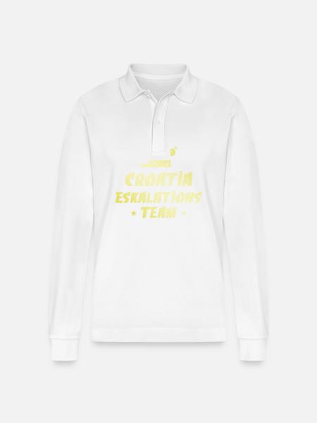 Croatia Escalation - Stanley/Stella Organic Unisex Long-Sleeved Polo Shirt Prepster - white