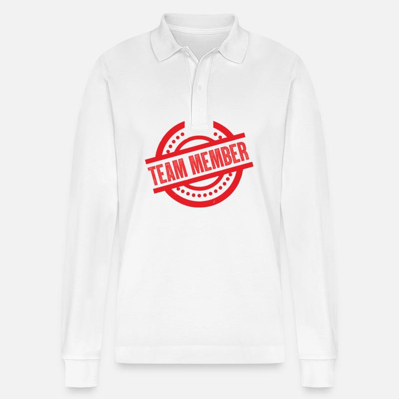 Team Mitglied - Stanley/Stella Unisex Bio-Langarm-Poloshirt Prepster - Weiß