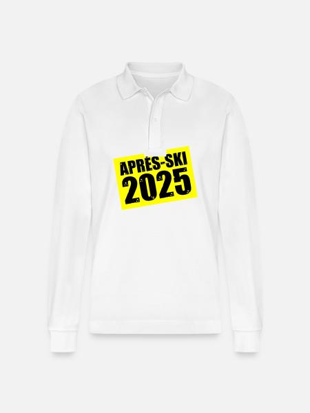 Après-ski 2025 - Stanley/Stella Organic Unisex Long-Sleeved Polo Shirt Prepster - white