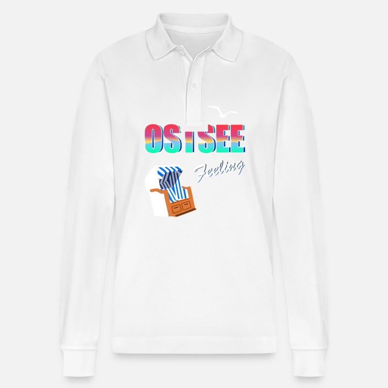 Ostsee Feeling - Stanley/Stella Unisex Bio-Langarm-Poloshirt Prepster - Weiß
