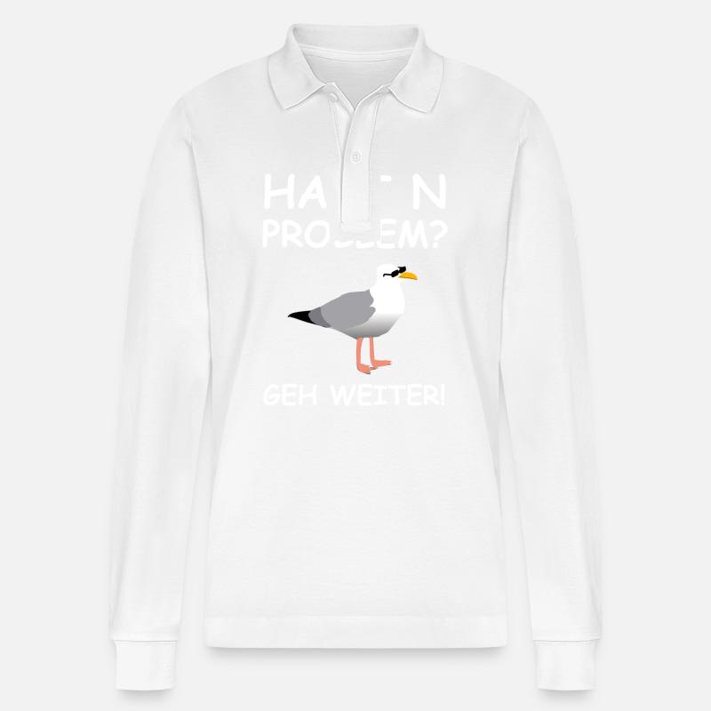 Hamburger Möwe - Stanley/Stella Unisex Bio-Langarm-Poloshirt Prepster - Weiß