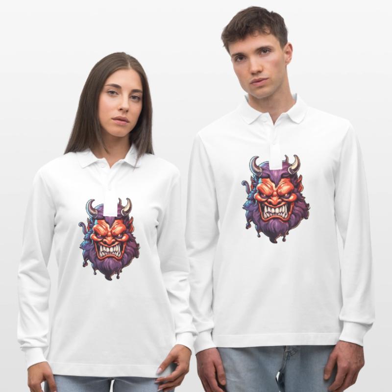 Devil / Hell / Horror / Devilish / Evil Stanley/Stella Organic Unisex Long-Sleeved Polo Shirt Prepster