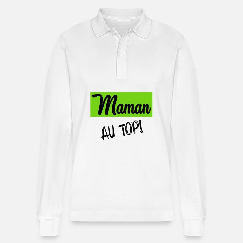 MAMA - Stanley/Stella Unisex Bio-Langarm-Poloshirt Prepster - Weiß