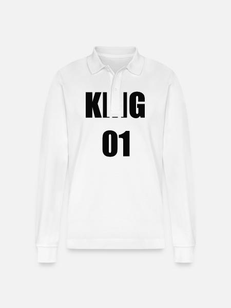 King - Stanley/Stella Unisex Bio-Langarm-Poloshirt Prepster - Weiß
