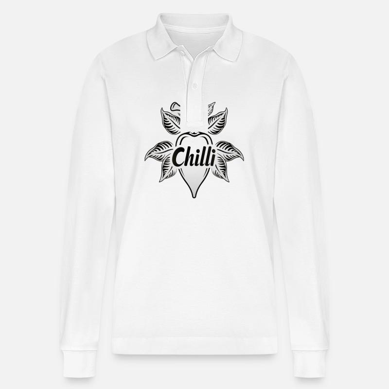 be Chilli - Stanley/Stella Unisex Bio-Langarm-Poloshirt Prepster - Weiß