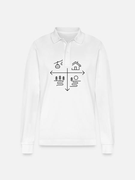 Wintersport - Stanley/Stella Unisex Bio-Langarm-Poloshirt Prepster - Weiß
