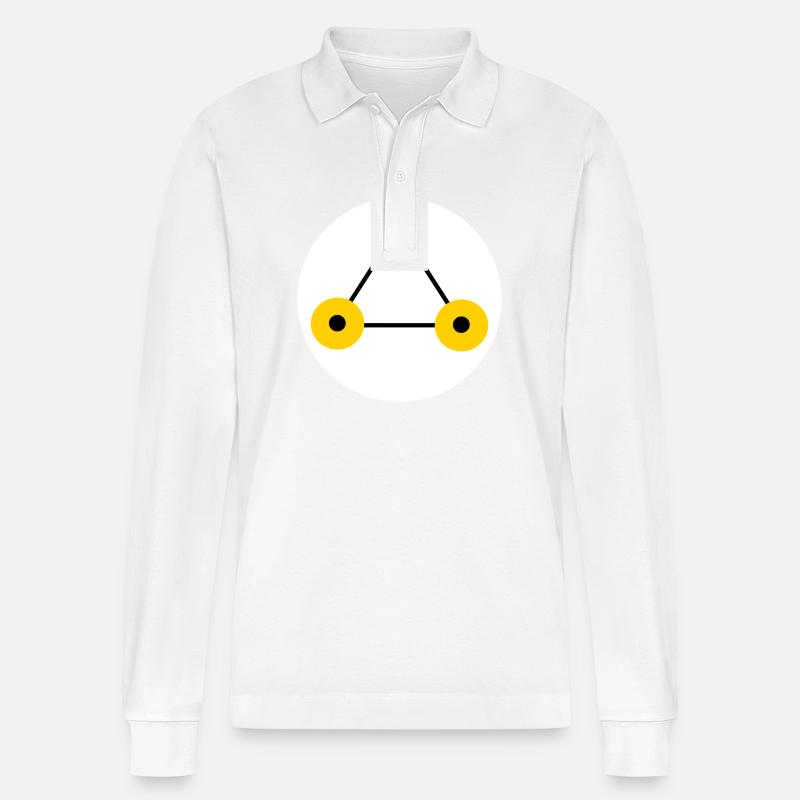 Triangular sign - Stanley/Stella Organic Unisex Long-Sleeved Polo Shirt Prepster - white