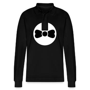 Tuxedo knot - Stanley/Stella Organic Unisex Long-Sleeved Polo Shirt Prepster - black - Front - Anna (173cm) & Nico (186cm)