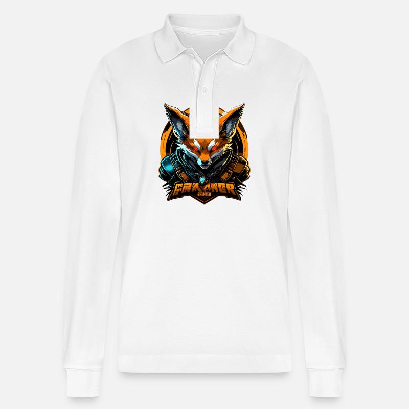 fox gaming - Stanley/Stella Unisex Bio-Langarm-Poloshirt Prepster - Weiß