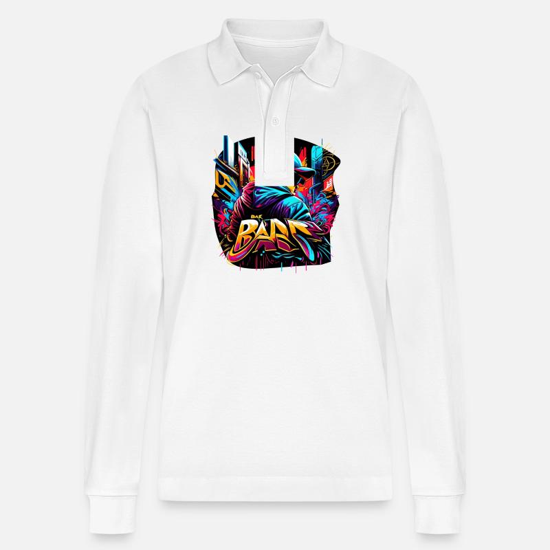 graffitti boy - Stanley/Stella Unisex Bio-Langarm-Poloshirt Prepster - Weiß
