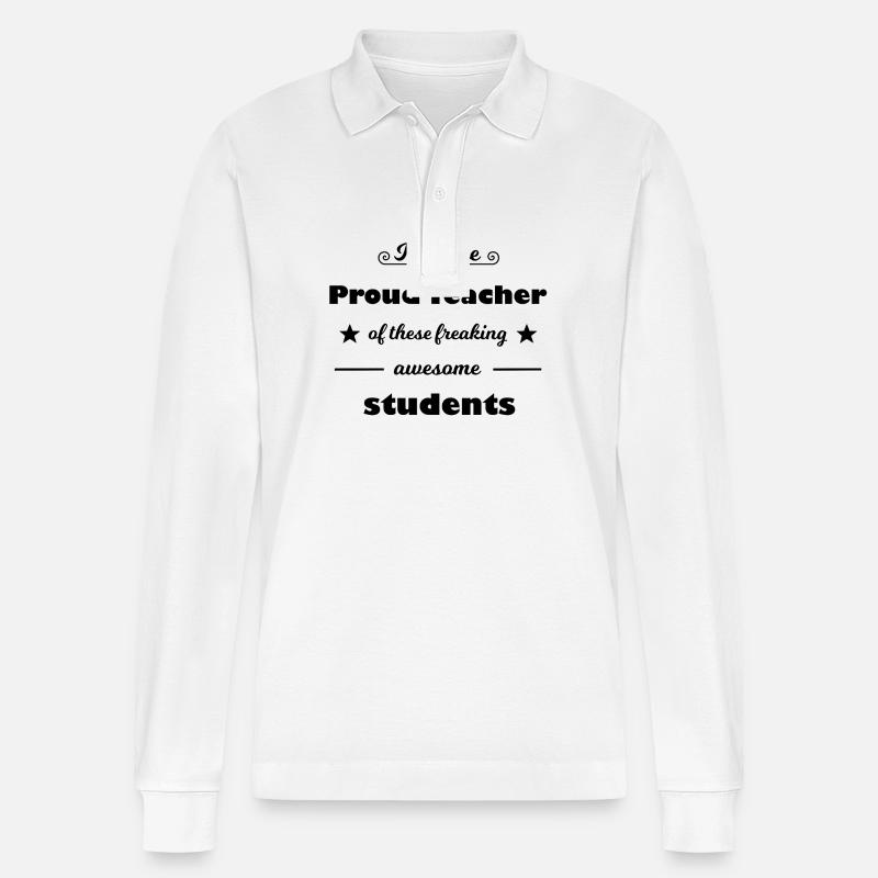Le drôle de professeur d’école - Polo à manches longues bio PREPSTER Stanley/Stella Unisexe - blanc