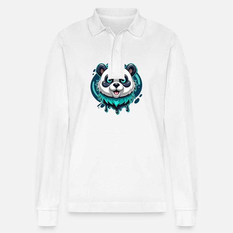 panda - Stanley/Stella Unisex Bio-Langarm-Poloshirt Prepster - Weiß