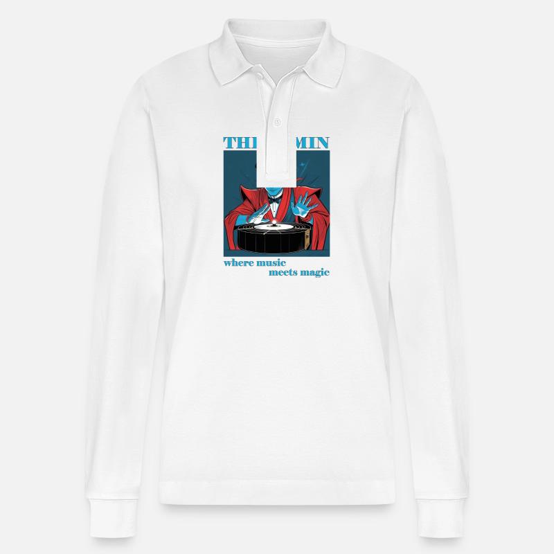 Theremin - Music is Magic - Stanley/Stella Unisex Bio-Langarm-Poloshirt Prepster - Weiß