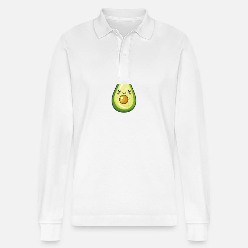 Illustration d’avocat sucré - Polo à manches longues bio PREPSTER Stanley/Stella Unisexe - blanc