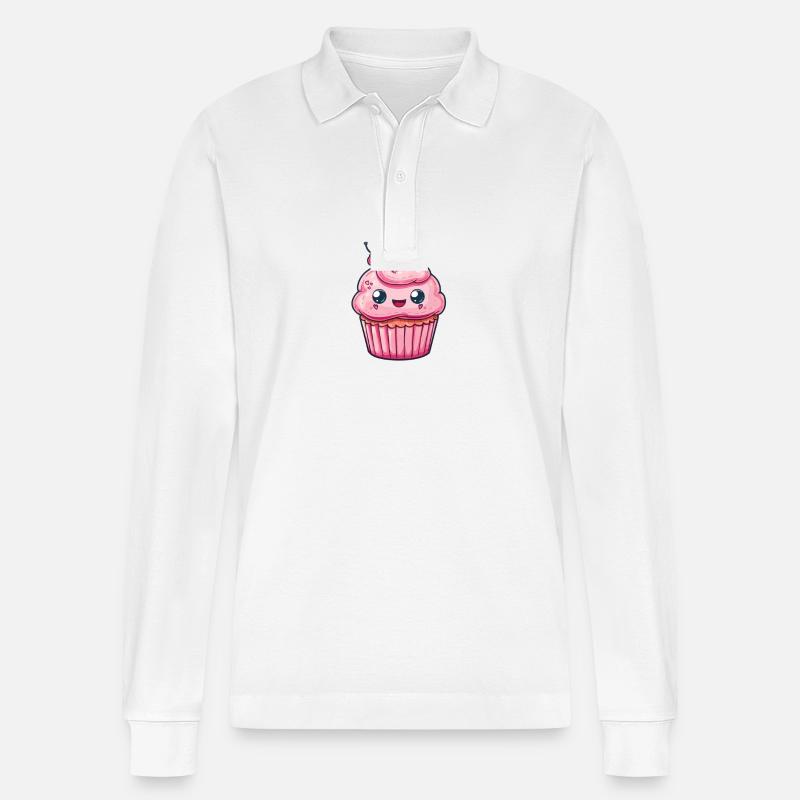 Conception de cupcake mignon - Polo à manches longues bio PREPSTER Stanley/Stella Unisexe - blanc