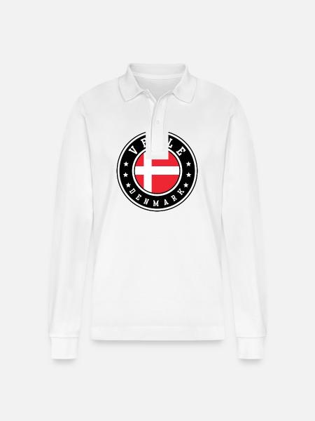 Vejle Dänemark - Stanley/Stella Unisex Bio-Langarm-Poloshirt Prepster - Weiß