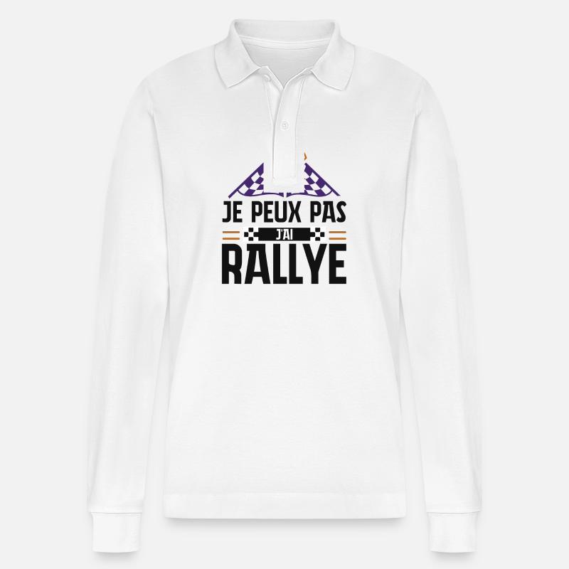 Je peux pas j'ai rallye - Polo à manches longues bio PREPSTER Stanley/Stella Unisexe - blanc