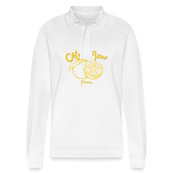 Côte d’Azur - Saint Tropez - Urlaub - Frankreich - Stanley/Stella Unisex Bio-Langarm-Poloshirt Prepster - Weiß - Vorne - Anna (173cm) & Nico (186cm)