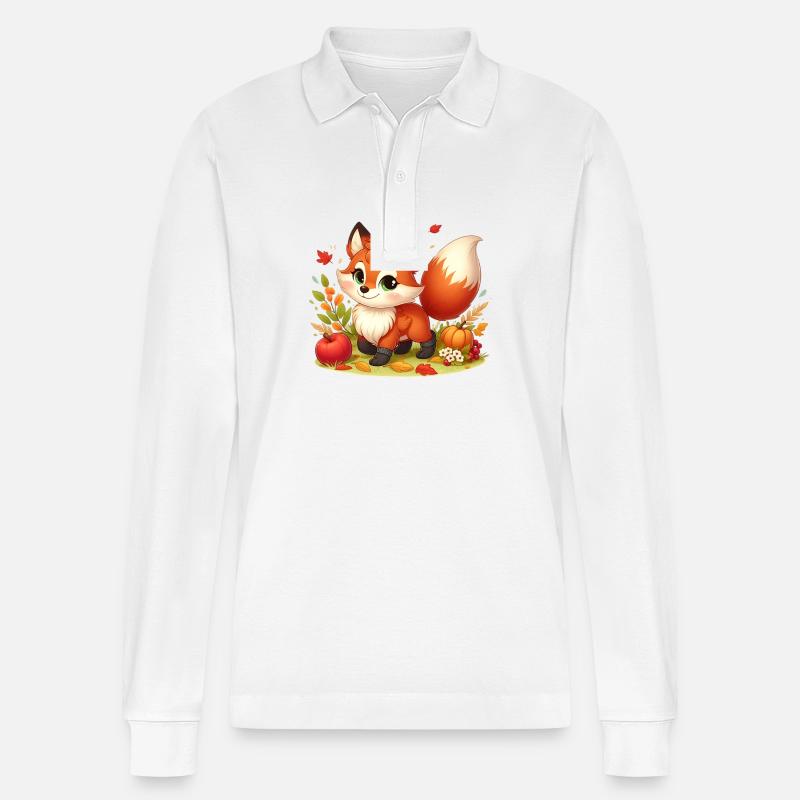 Fuchs Herbst - Stanley/Stella Unisex Bio-Langarm-Poloshirt Prepster - Weiß