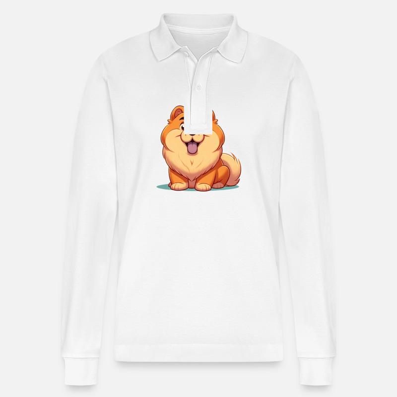 Chowchow 8 - Stanley/Stella Unisex Bio-Langarm-Poloshirt Prepster - Weiß