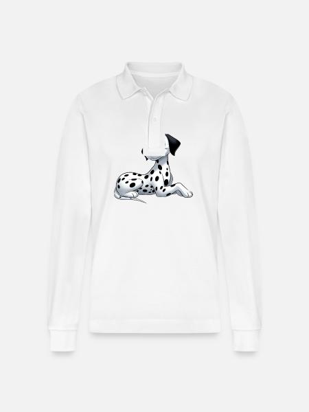 Dalmatiner - Stanley/Stella Unisex Bio-Langarm-Poloshirt Prepster - Weiß