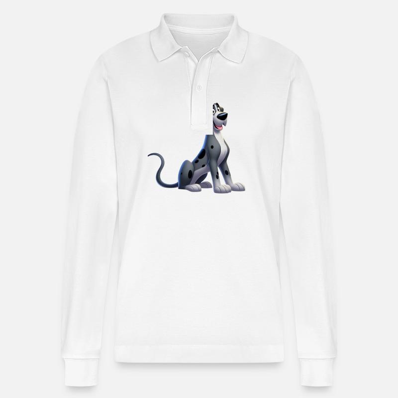 Deutsche Dogge - Stanley/Stella Unisex Bio-Langarm-Poloshirt Prepster - Weiß