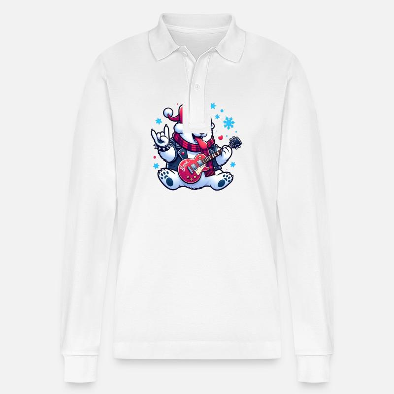 Eisbär 5 - Stanley/Stella Unisex Bio-Langarm-Poloshirt Prepster - Weiß