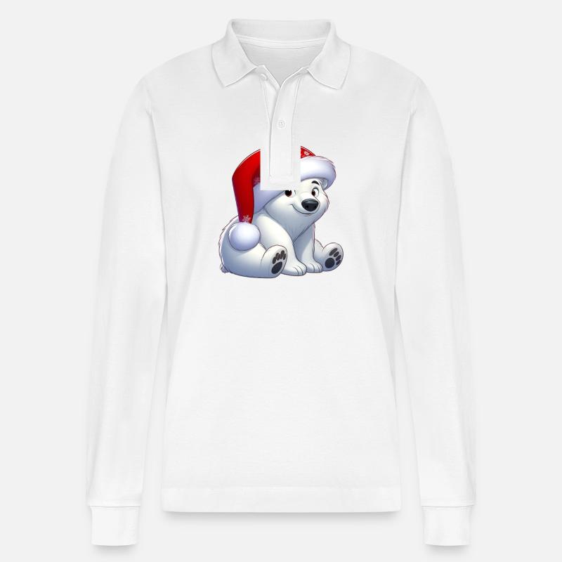 Eisbär 12 - Stanley/Stella Unisex Bio-Langarm-Poloshirt Prepster - Weiß
