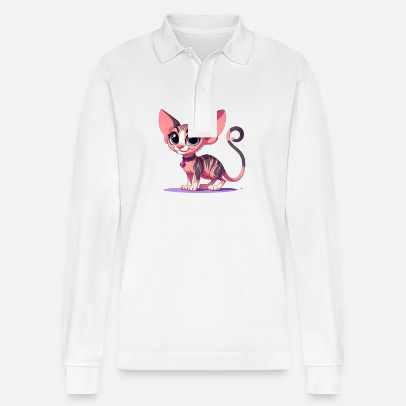 Sphynx - Stanley/Stella Unisex Bio-Langarm-Poloshirt Prepster - Weiß