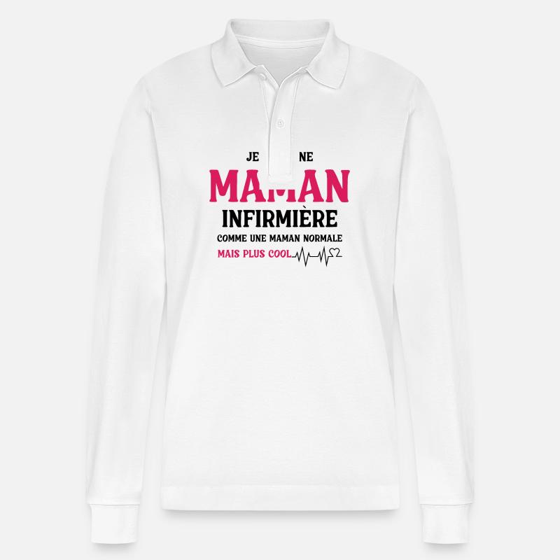 Ich bin eine Krankenschwester - Stanley/Stella Unisex Bio-Langarm-Poloshirt Prepster - Weiß