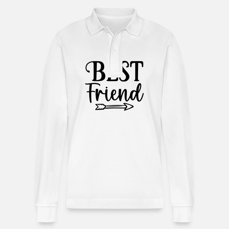 Bester Freund Hund - Stanley/Stella Unisex Bio-Langarm-Poloshirt Prepster - Weiß
