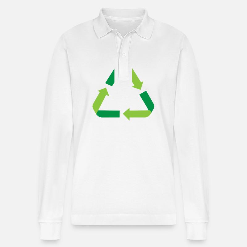 Recycling - Stanley/Stella Unisex Bio-Langarm-Poloshirt Prepster - Weiß
