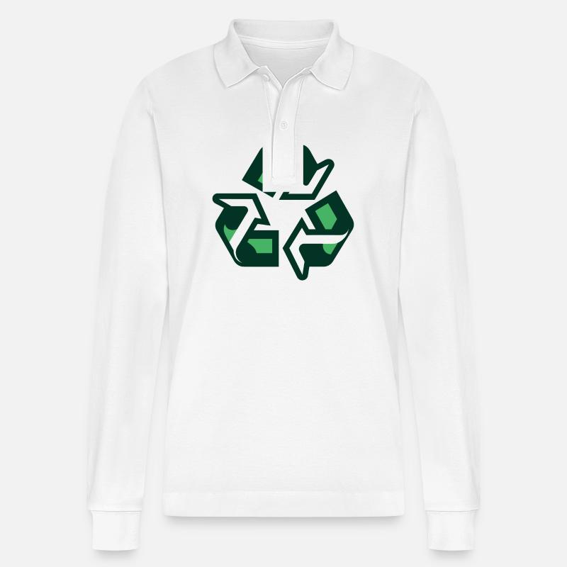 Recycling - Stanley/Stella Unisex Bio-Langarm-Poloshirt Prepster - Weiß