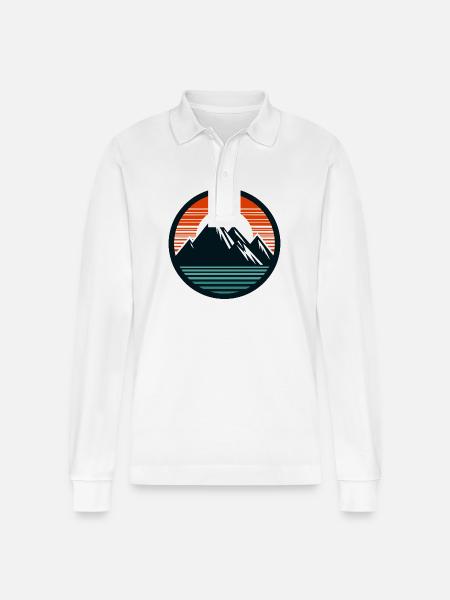 Mountains, nature, sunset - Stanley/Stella Organic Unisex Long-Sleeved Polo Shirt Prepster - white