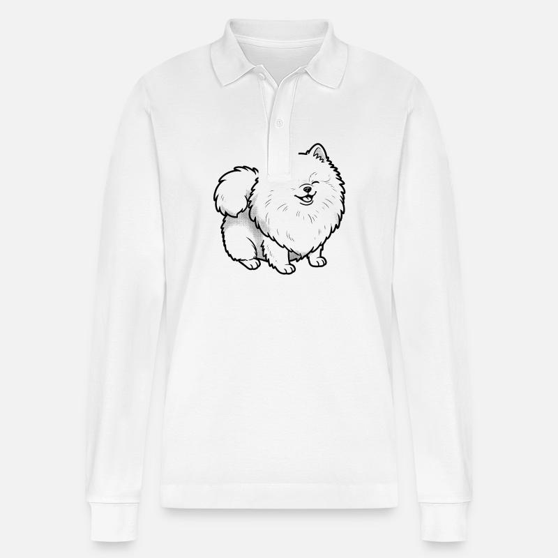 Pomsky - Stanley/Stella Unisex Bio-Langarm-Poloshirt Prepster - Weiß
