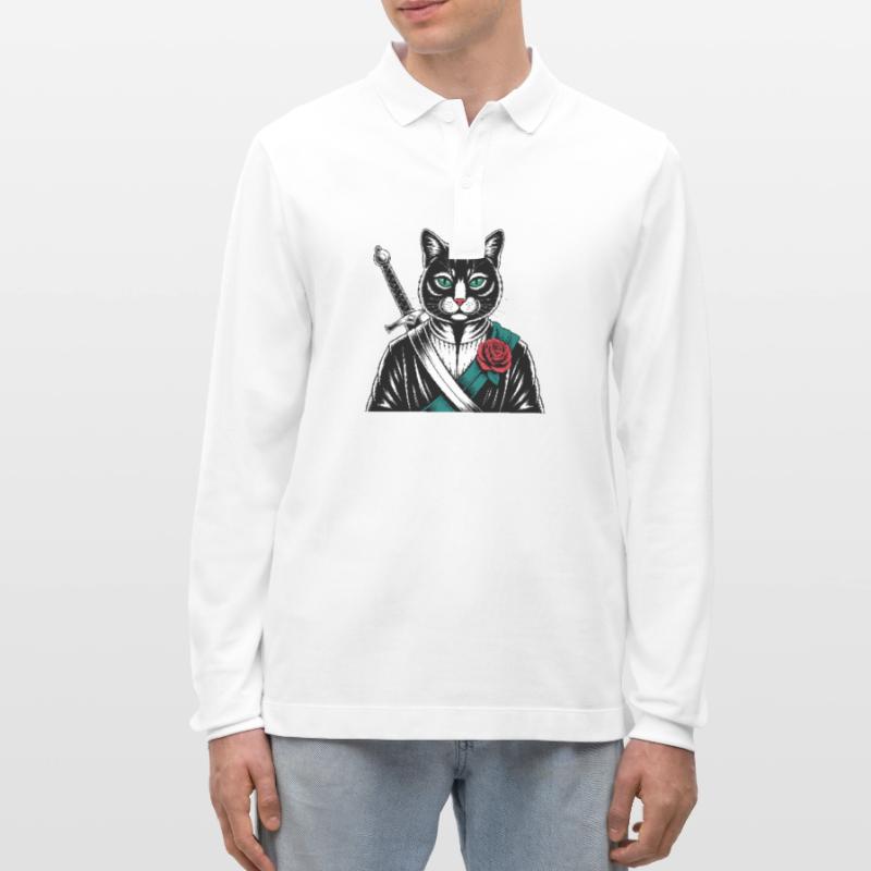 Le chat samourai, le chat Bushido Polo à manches longues bio PREPSTER Stanley/Stella Unisexe